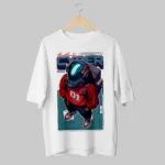 Cyber Robot Oversized T-Shirt – 240 GSM Cotton, Futuristic Design