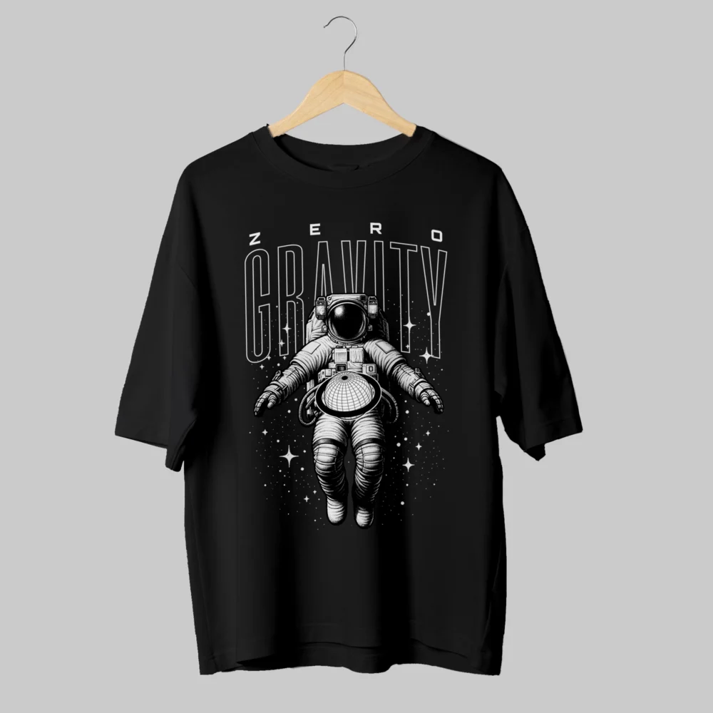 Zero Gravity Astronaut Oversized T-Shirt – 240 GSM Cotton, Space-Themed Design